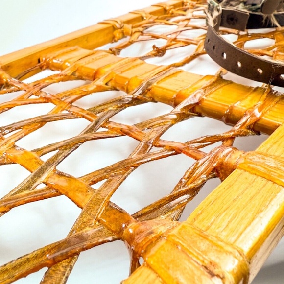 Vintage Tubbs Vermont Wood & Rawhide Snowshoes - Rustic Cabin Decor ❄️🏔️🌲 - Picture 6 of 12